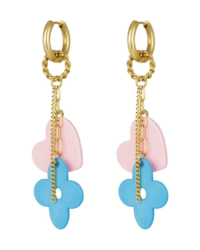 Oorbellen dare to dream - groen paars