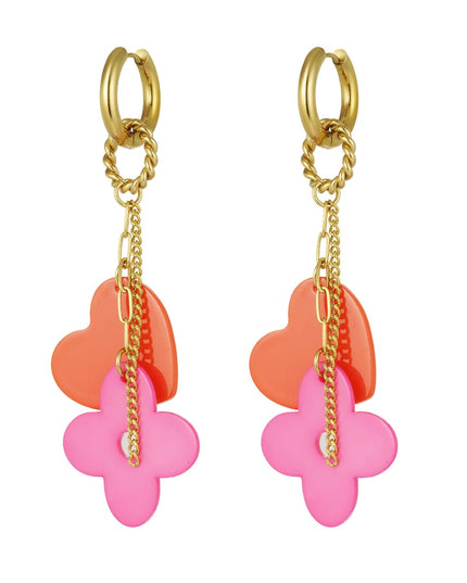 Oorbellen dare to dream - groen paars