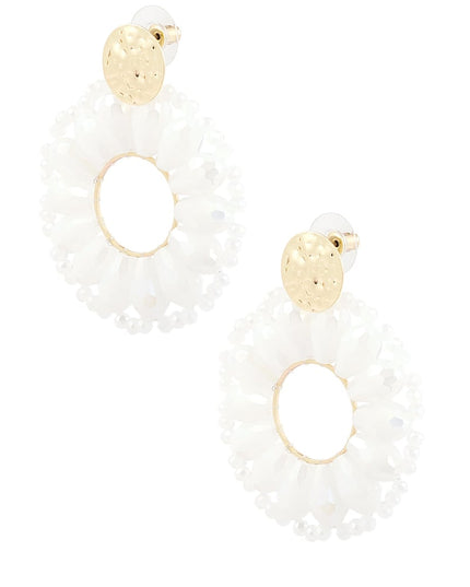 Statement madelief vorm oorbellen - bleekroze