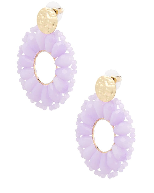 Statement madelief vorm oorbellen - bleekroze