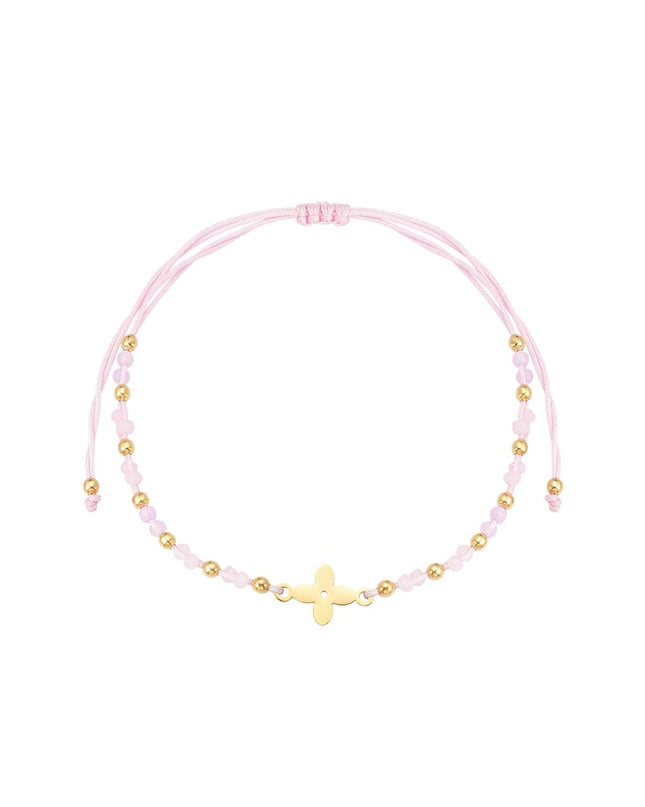 zomerarmband met kralen - roze / 