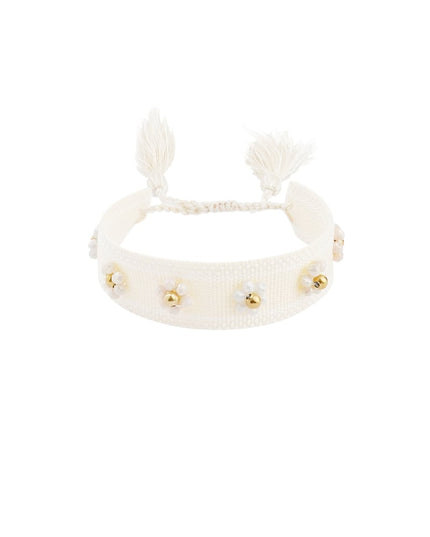 Stoffen armband met bloemen