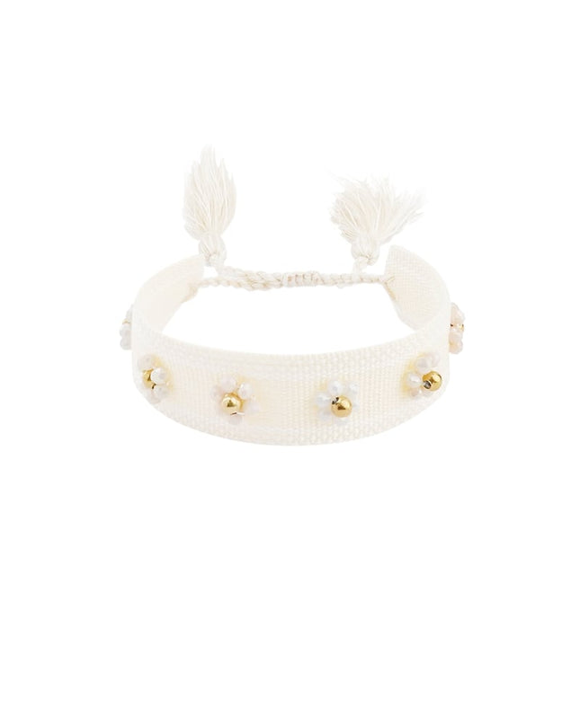 Stoffen armband met bloemen