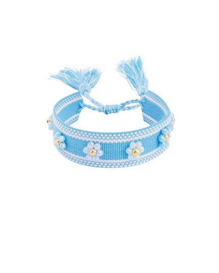 Stoffen armband met bloemen