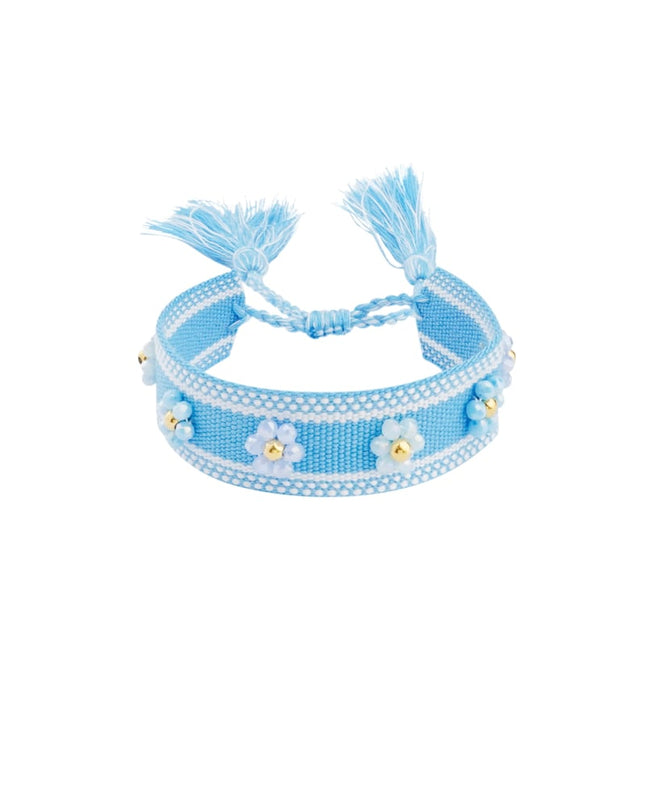 Stoffen armband met bloemen