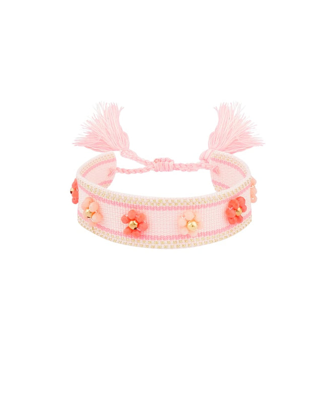 Stoffen armband met bloemen