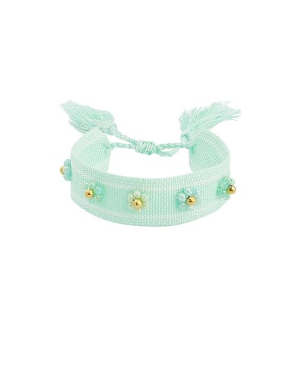Stoffen armband met bloemen
