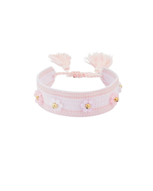 Stoffen armband met bloemen