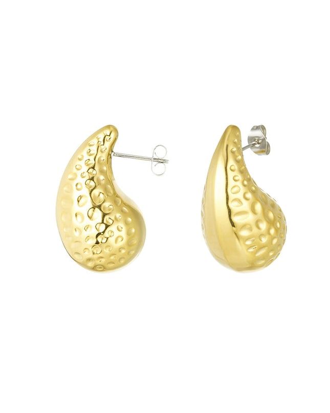 druppel oorbellen met structuur medium