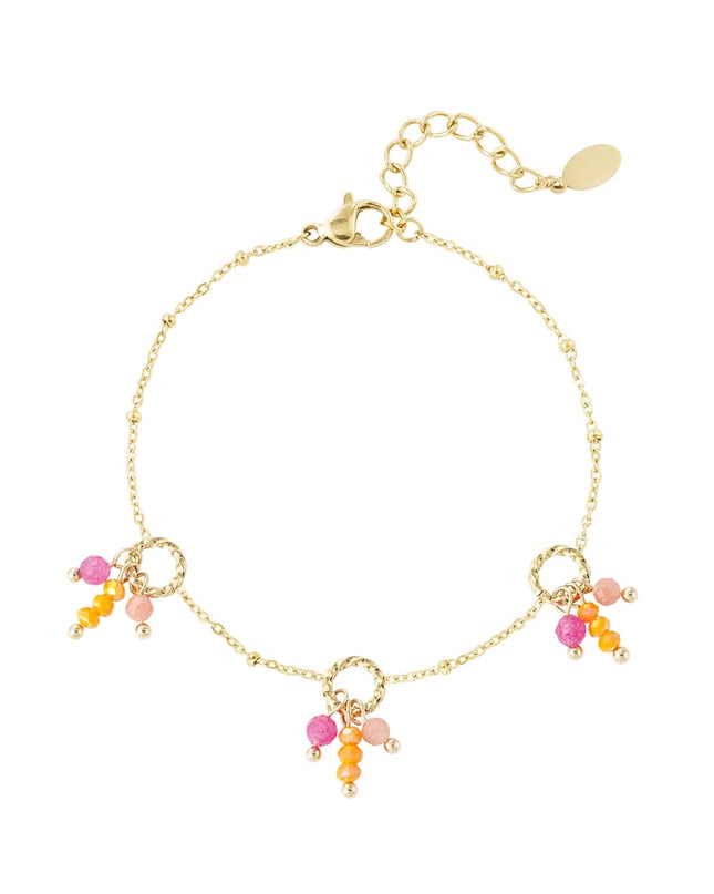 Armband kleurrijke fiesta - oranje roze