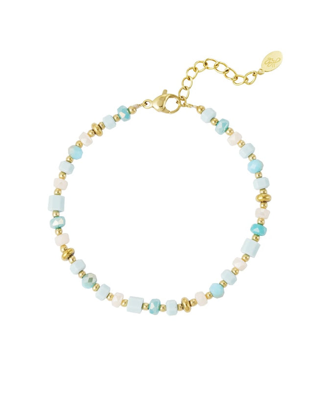 Kleurrijke festival armband - blauw/Goud kleur 