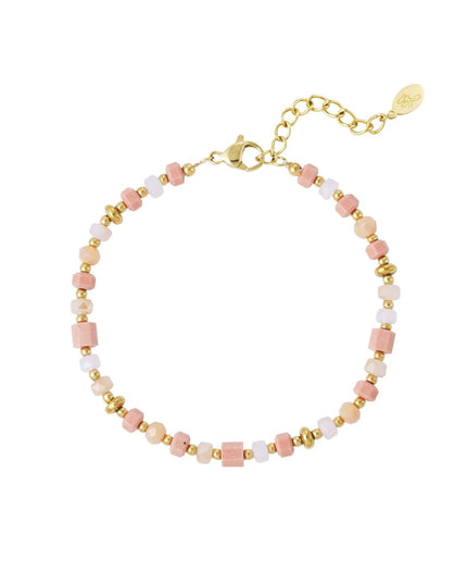 Kleurrijke festival armband - blauw/Goud kleur 