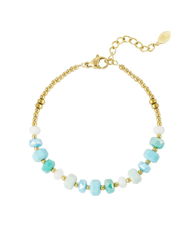 Armband kleurrijke wrap - roze/Goud kleur 