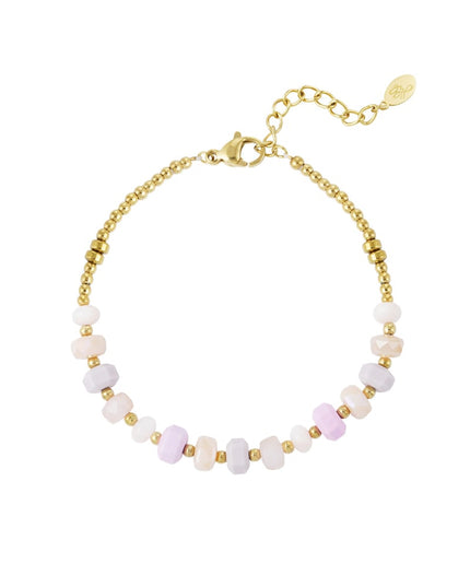 Armband kleurrijke wrap - roze/Goud kleur 