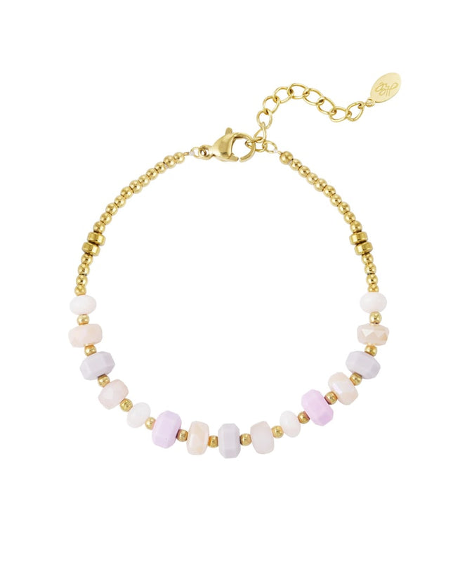 Armband kleurrijke wrap - roze/Goud kleur 