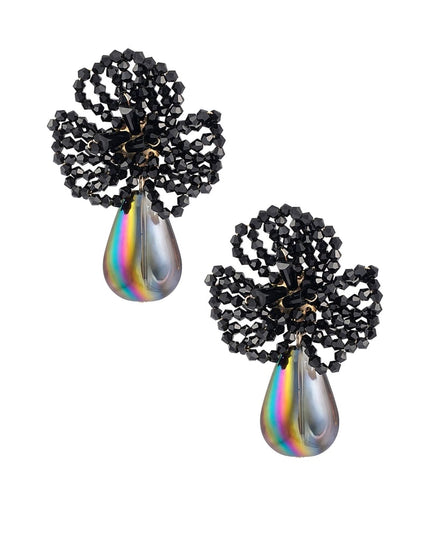 Bloemen oorbellen met parel