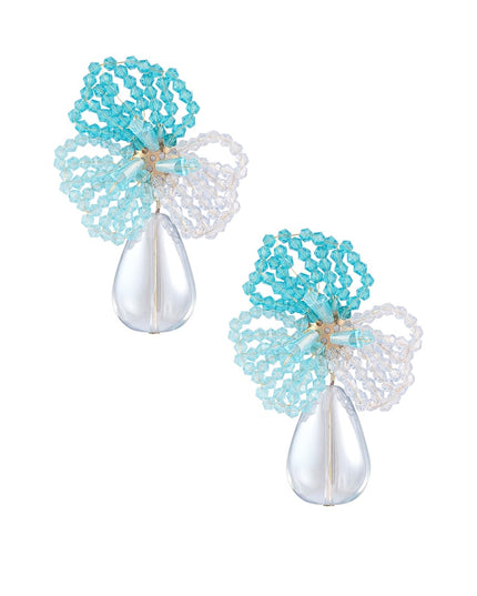 Bloemen oorbellen met parel