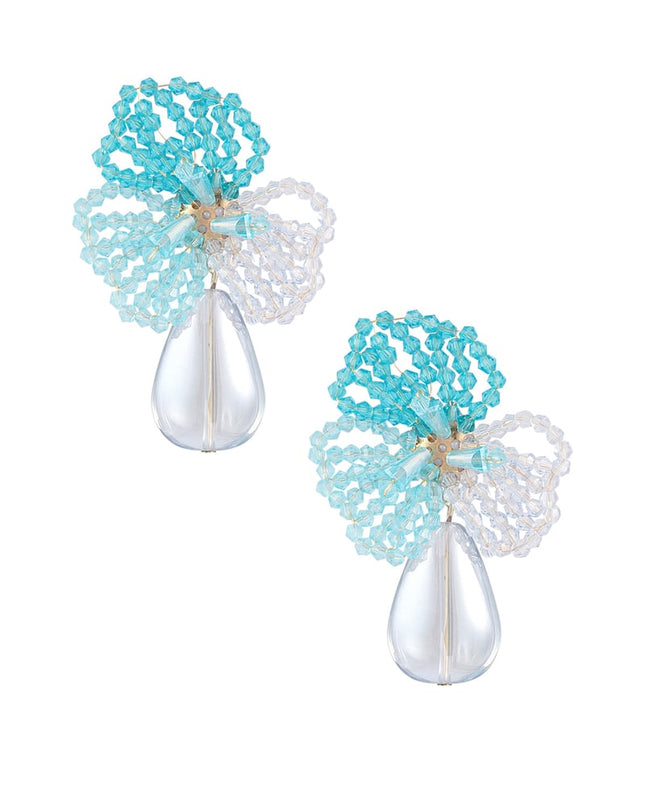 Bloemen oorbellen met parel