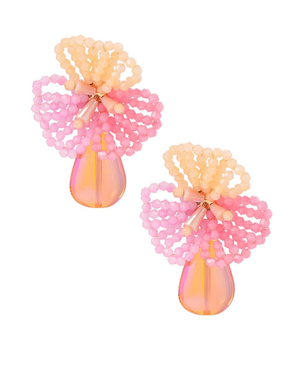 Bloemen oorbellen met parel