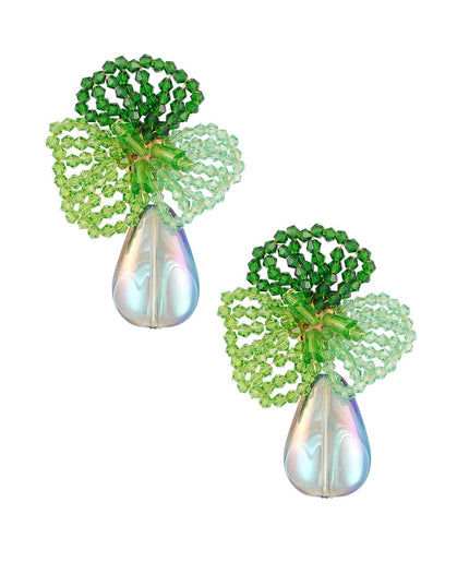 Bloemen oorbellen met parel