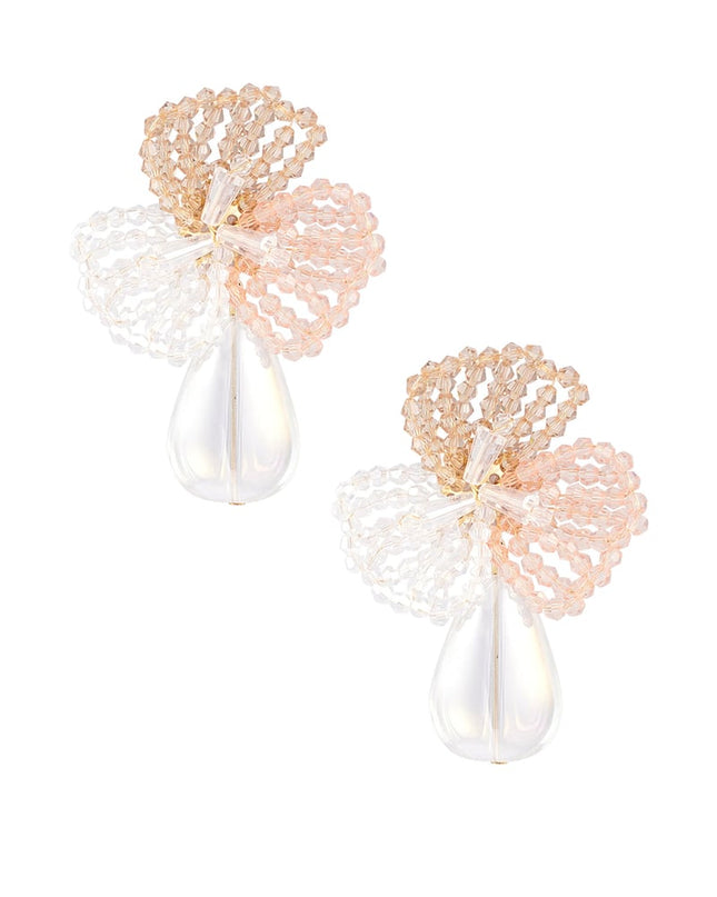 Bloemen oorbellen met parel