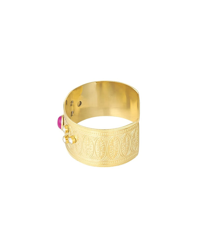 cuff armband met diamanten en steen