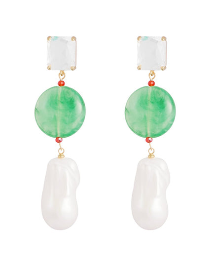 Oorbellen vintage parels - blauw paars