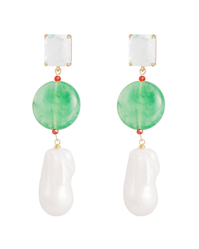 Oorbellen vintage parels - blauw paars