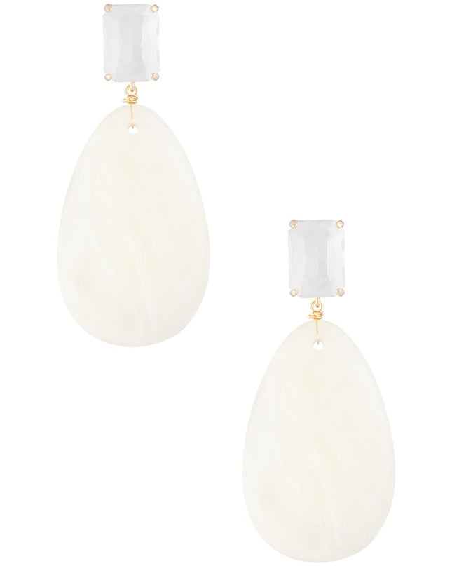 oorbellen glas met ovale steen