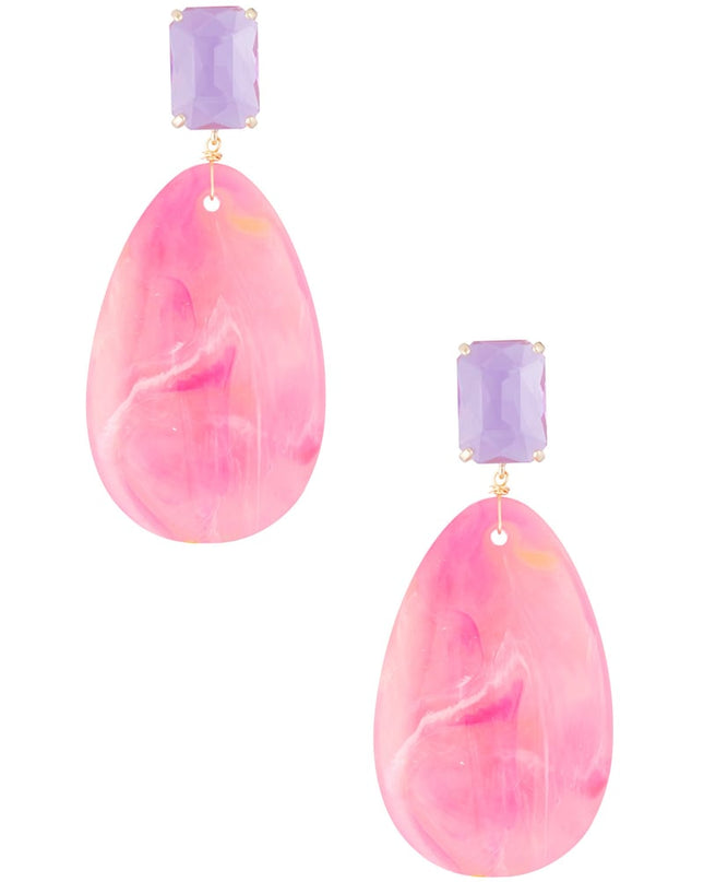 oorbellen glas met ovale steen