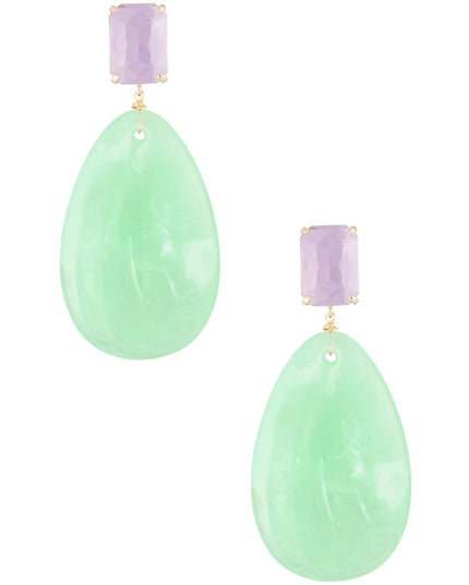 oorbellen glas met ovale steen