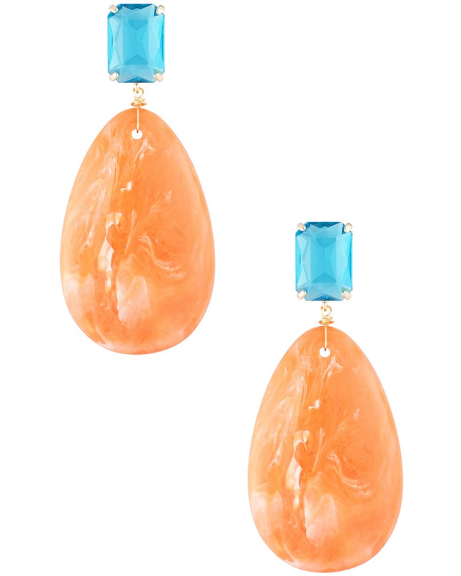 oorbellen glas met ovale steen