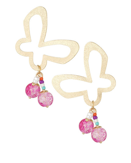 Vlinder feest oorbellen met bedels