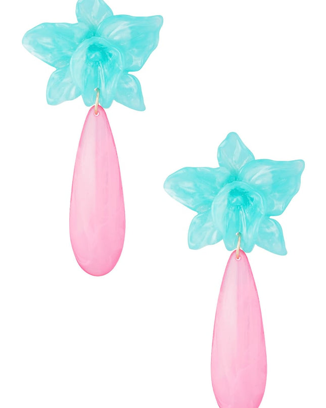 Lelie oorbel met groene druppel