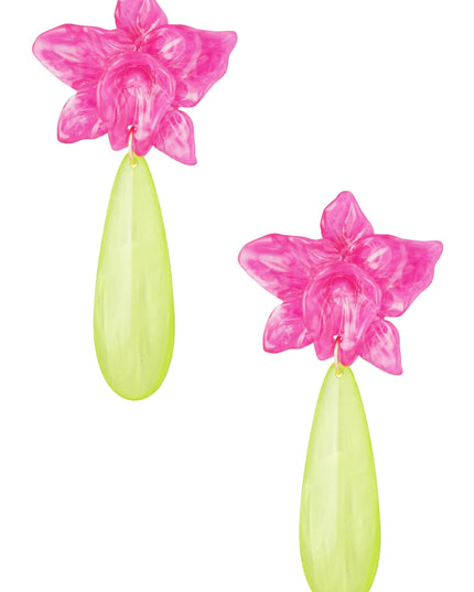 Lelie oorbel met groene druppel