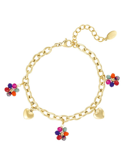 bedelarmband met gekleurde bedels