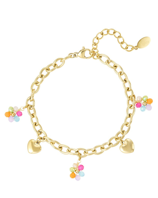 bedelarmband met gekleurde bedels