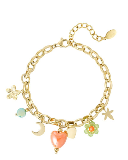 bedel armband met gekleurde bedels