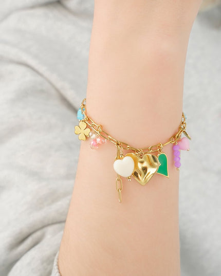 bedelarmband gekleurde bedels