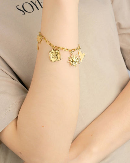 Retro ketting hanger armband-Goud kleur