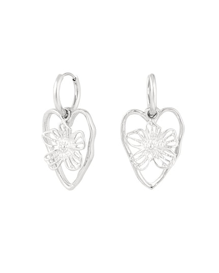 oorbellen statement flower heart