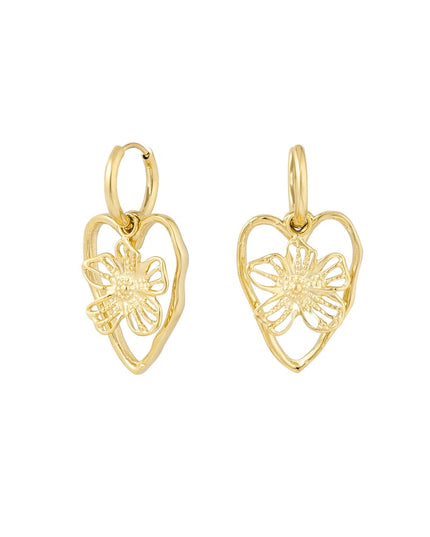 oorbellen statement flower heart