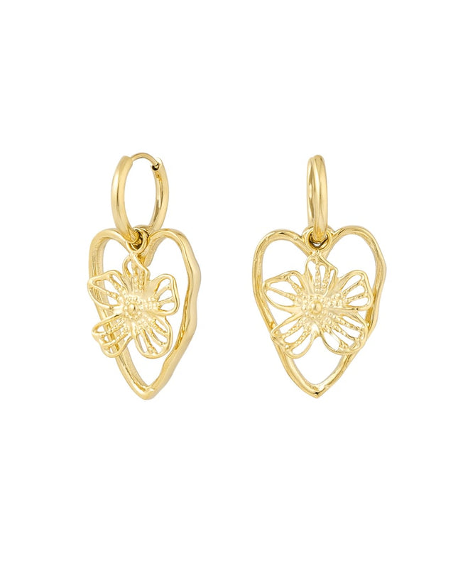 oorbellen statement flower heart