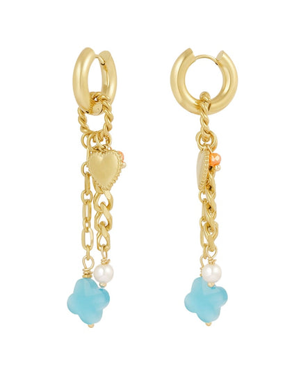 oorbellen blauwe klaver