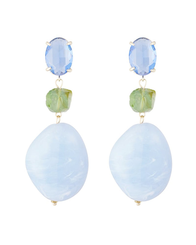 Statement glas oorbellen