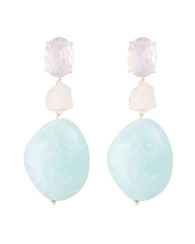 Statement glas oorbellen