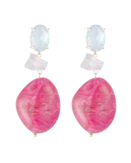 Statement glas oorbellen