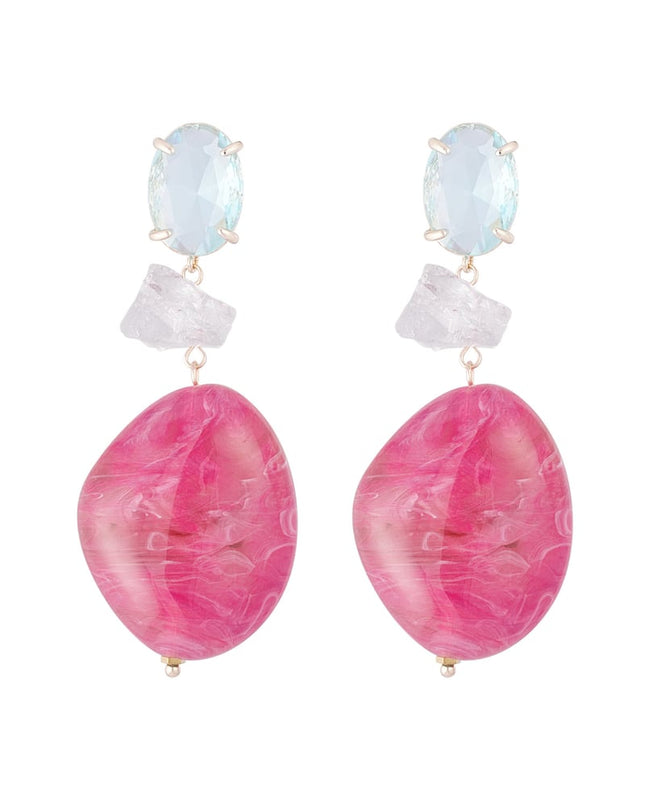 Statement glas oorbellen