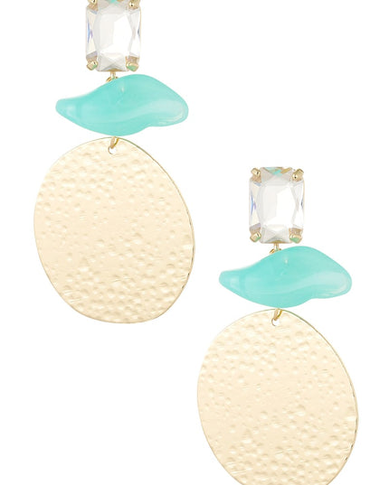 Statement strand vibe oorbellen - roze/groen 