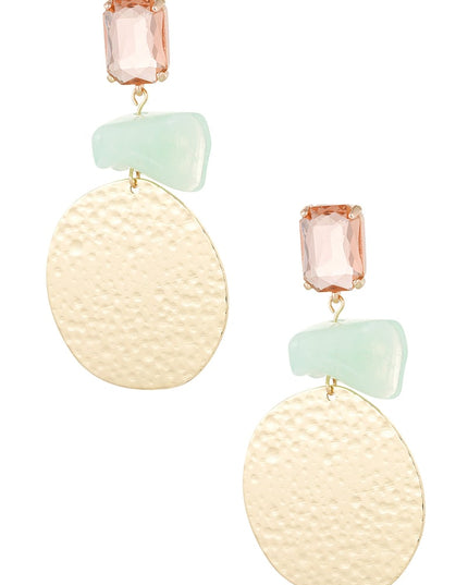 Statement strand vibe oorbellen - roze/groen 